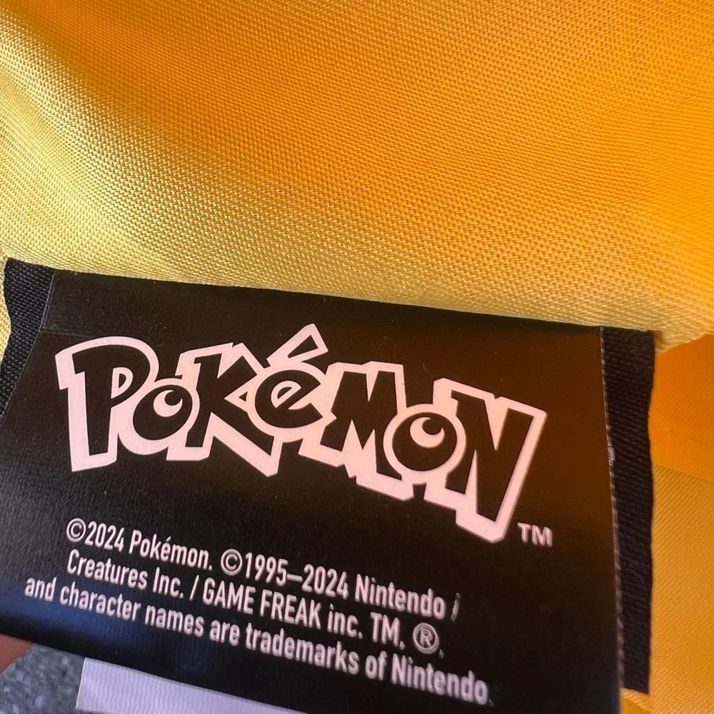 Pokeman Pikachu Plush Tote Bag Easter Yellow Winking Face